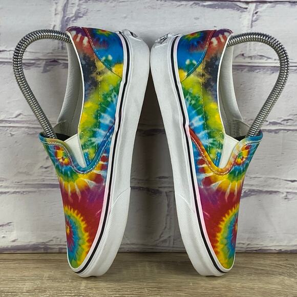 Vans Tie Dye Slip On Shoes Women's 6 Men's 4.5 Colorful Classic Skate Sneaker - Picture 5 of 9